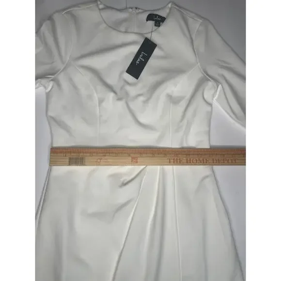 Lulus NWT White Wrap Style Tulip Mini Dress - Size Small - Picture 5 of 11